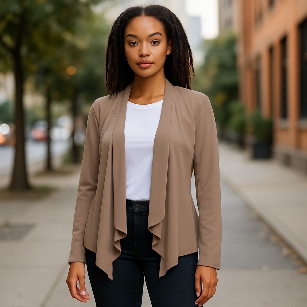 Beige Crop Blazer
